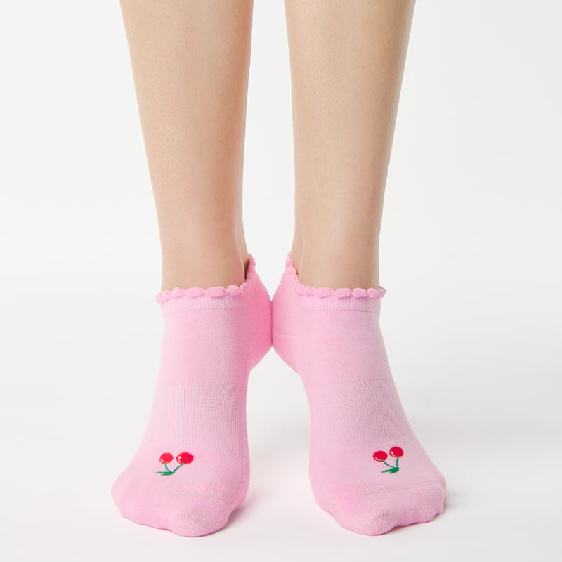 Cherry Full Foot Grip Sock