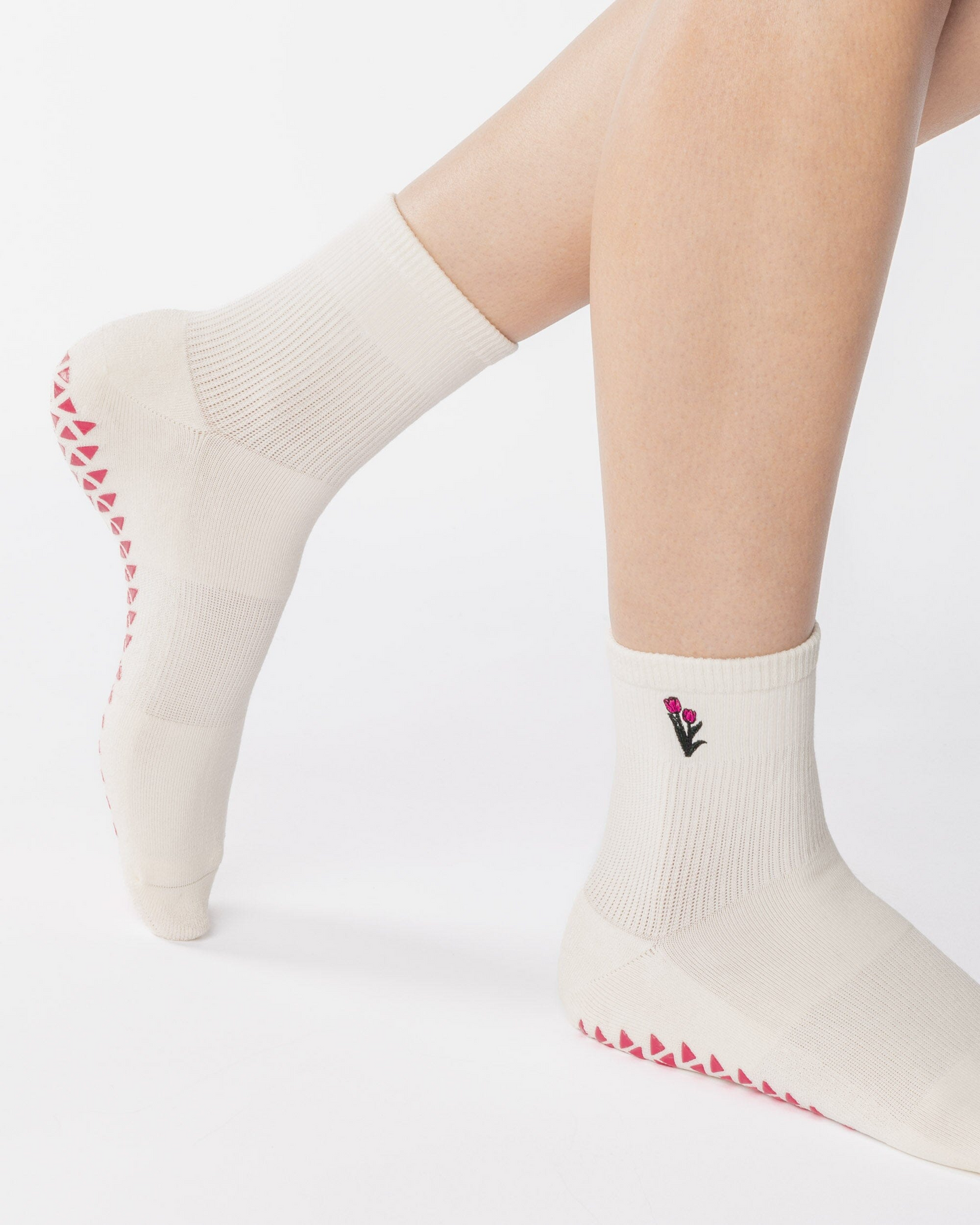 Tulips ankle grip sock