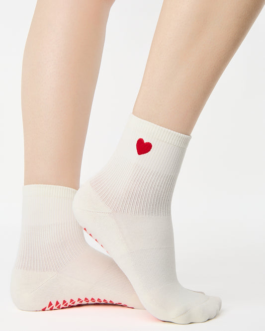Heart Ankle Grip Sock