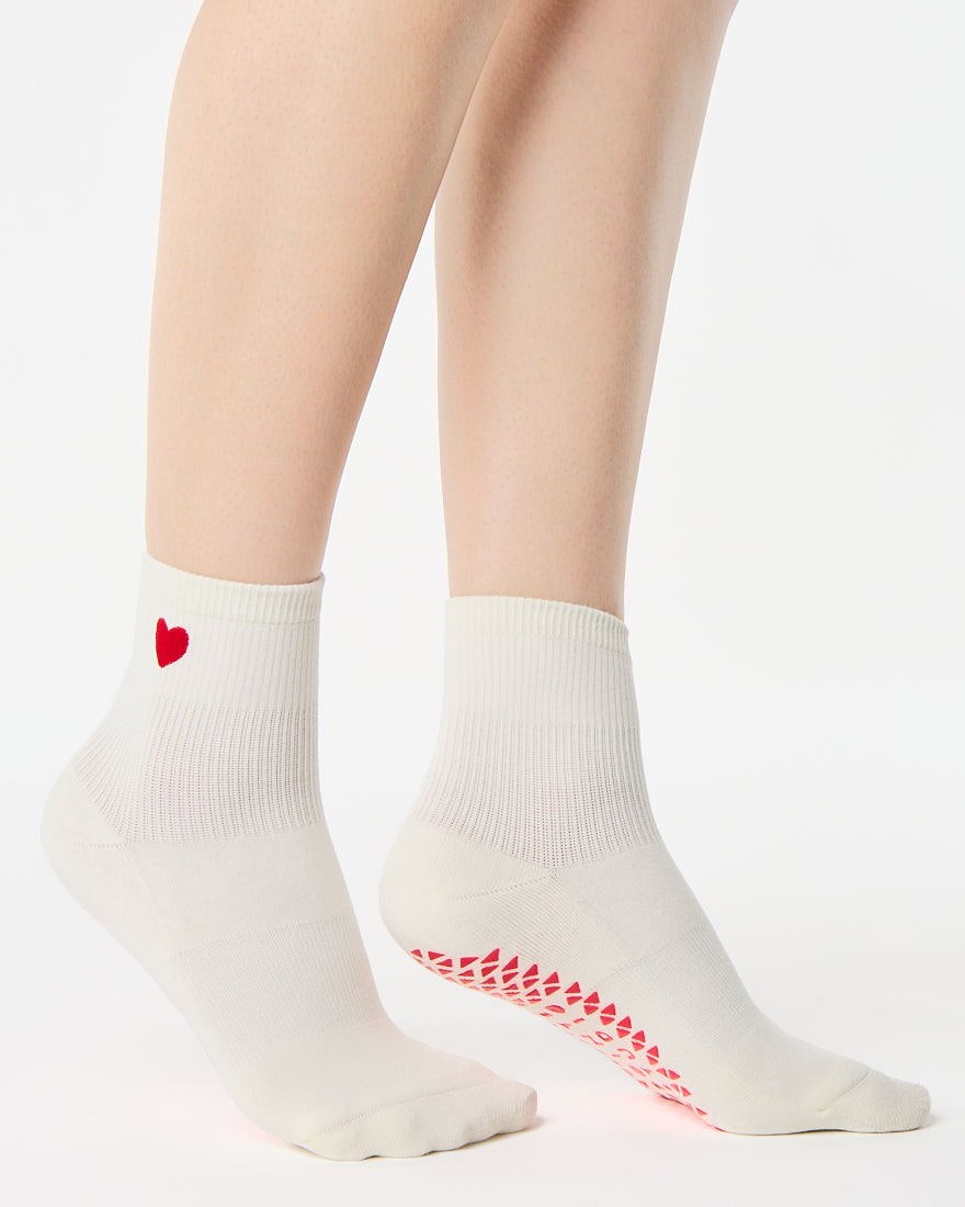 Heart Ankle Grip Sock