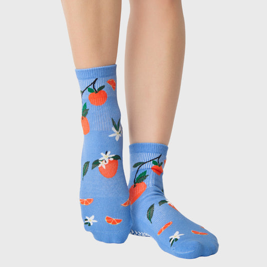 Orange Toss Ankle Grip Sock